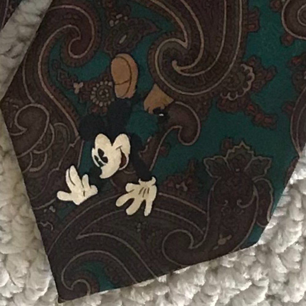 Disney Paisley Mickey Mouse Necktie 100% Silk